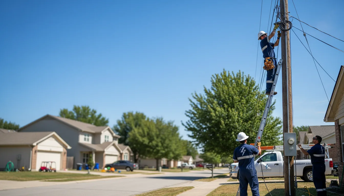 Residential electrician providing installation services in Carmine, TX